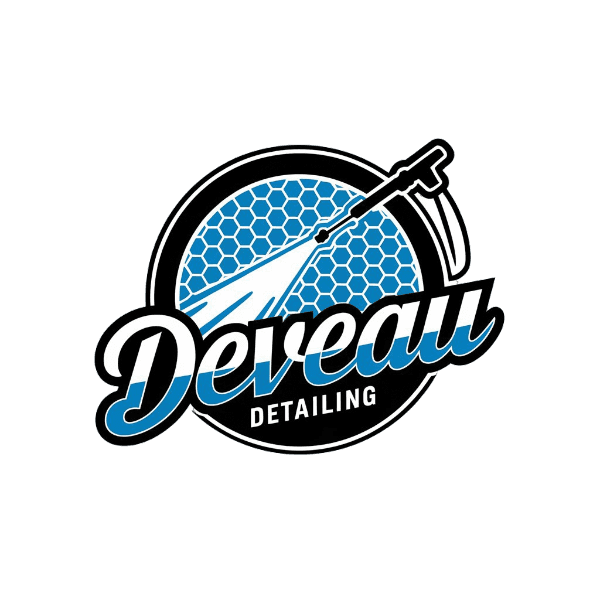 Professional car detailer at work